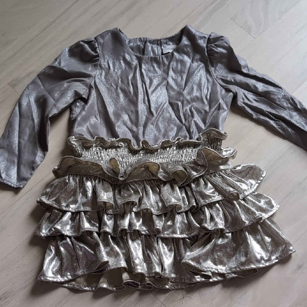 Shimmering Silver Kids Dress